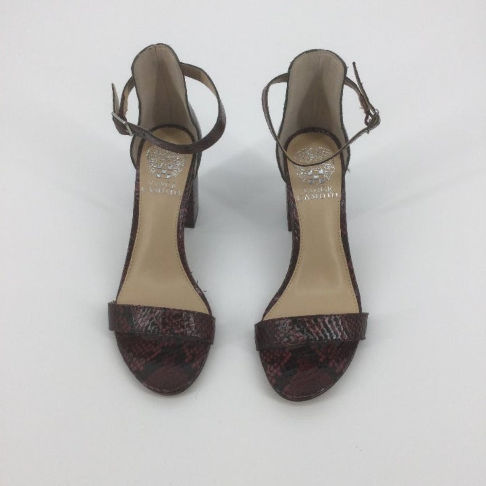 Vince Camuto Burgundy Snake Print Beah Sandal Sz 6 - Picture 2 of 7